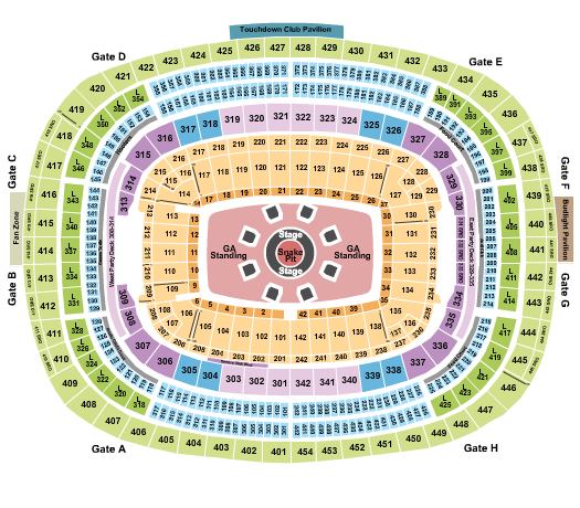 Northwest Stadium Seating Chart: Metallica