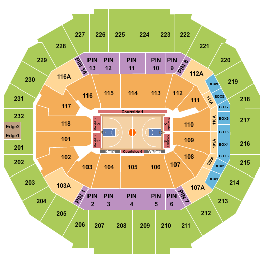 FedExForum Seating Chart: Basketball - Grizzlies
