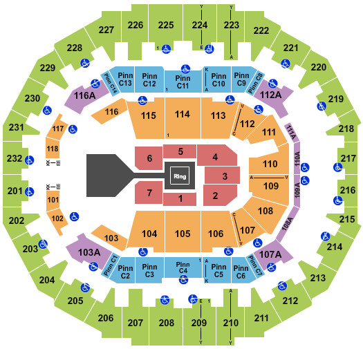 FedExForum Seating Chart: WWE