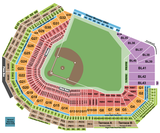Fenway Park Seating Chart: Baseball