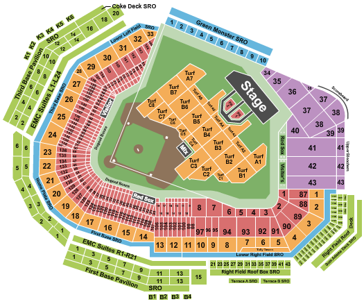 Fenway Park Seating Chart: Def Leppard
