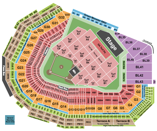 Fenway Park Seating Chart: Foo Fighters