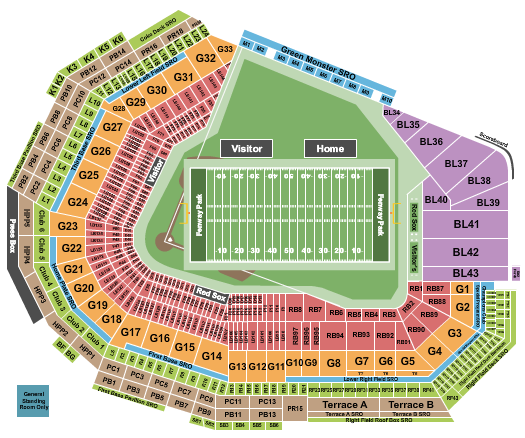 Fenway Park Seating Chart: Football