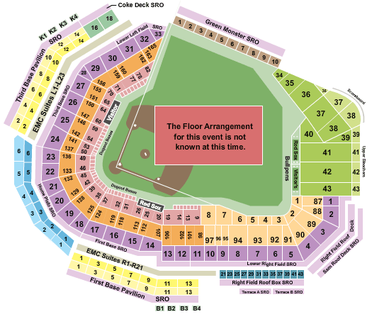 Fenway Park Seating Chart Pearl Jam 2018