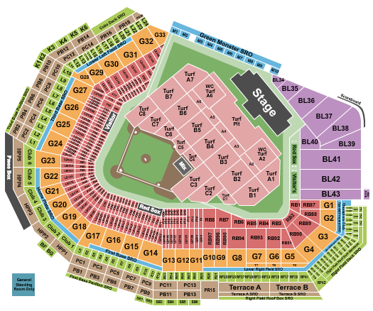 Fenway Park Seating Chart: Jason Aldean