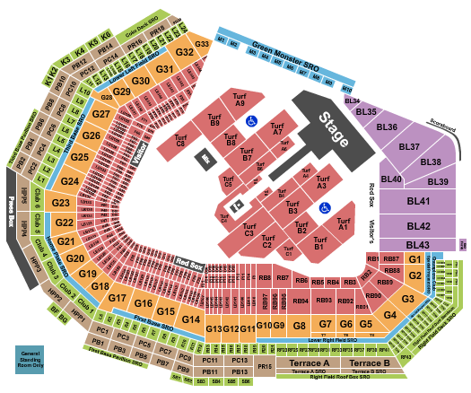 Fenway Park Seating Chart: Shakira