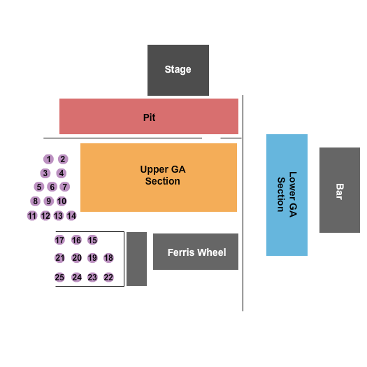 Ferris Wheelers Backyard and BBQ Seating Chart: Endstage