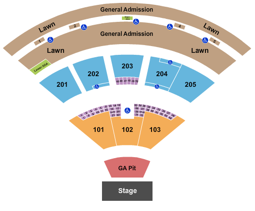 Fiddler's Green Amphitheatre Seating Chart: Endstage GA Pit 2