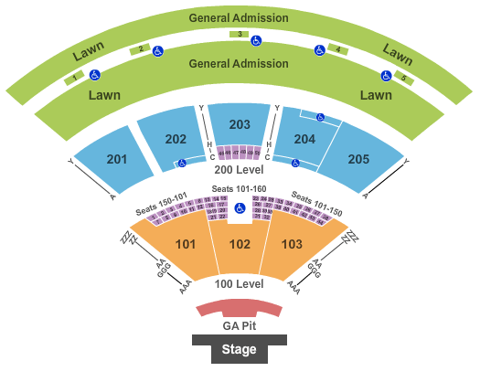 Fiddler's Green Amphitheatre Seating Chart: Endstage GA Pit