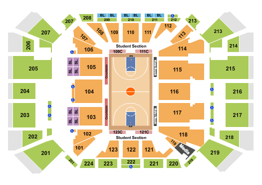 Fifth Third Arena Seating Chart: Basketball