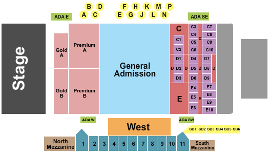 Fillmore Auditorium - Colorado Seating Chart: Endstage GC/Prem