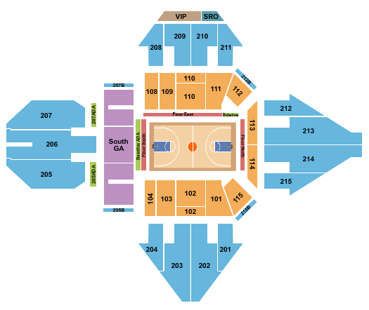 Finneran Pavilion Seating Chart: Basketball 2