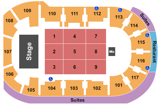 LECOM Events Center Seating Chart: Disney Jr.