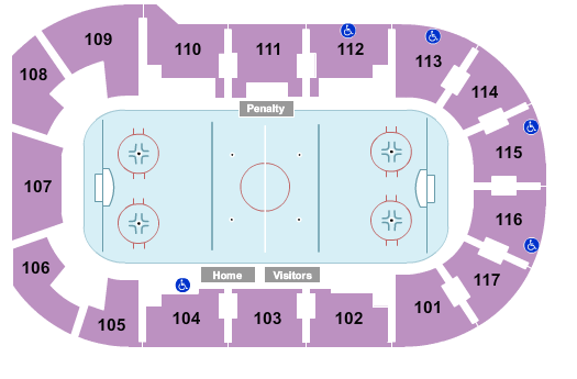 LECOM Events Center Seating Chart: Hockey 2