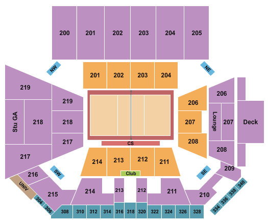 First Bank and Trust Arena Seating Chart: Women's Volleyball