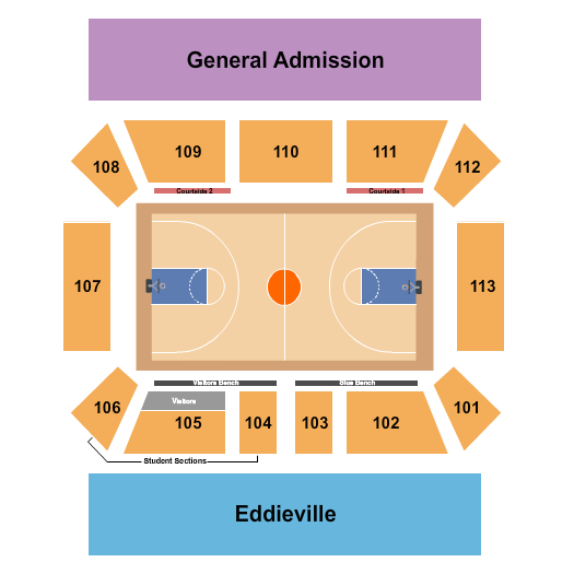 First Community Arena at the Vadalabene Center Seating Chart: Basketball 2