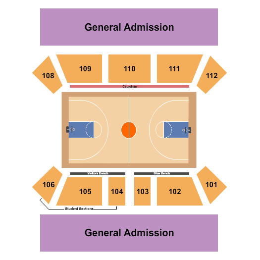 First Community Arena at the Vadalabene Center Seating Chart: Basketball