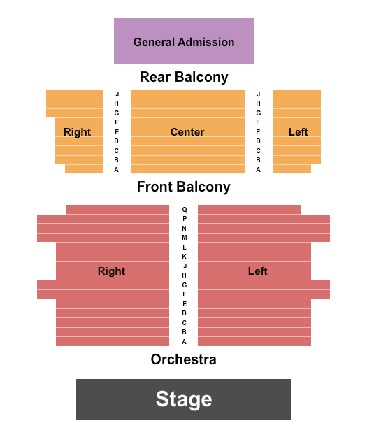 First Congregational Church of Berkeley Seating Chart: Endstage Rear GA