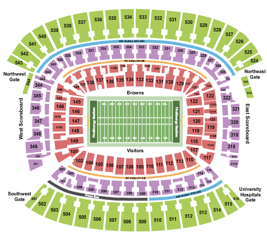 Cleveland Browns Stadium Interactive Seating Chart