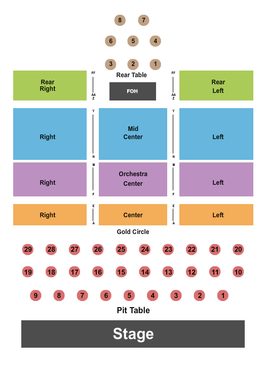 First Financial Music Hall at the Griffin Seating Chart: Reserved & Tables 4