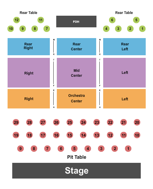 First Financial Music Hall at the Griffin Seating Chart: Reserved & Tables 9