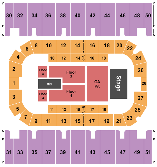First Interstate Arena Seating Chart: Endstage Pit
