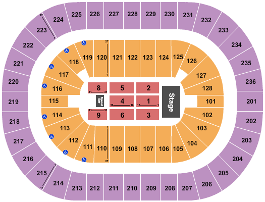 TD Coliseum Seating Chart: End Stage
