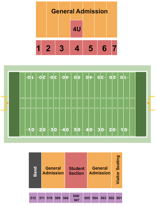 First Security Field at Estes Stadium Map