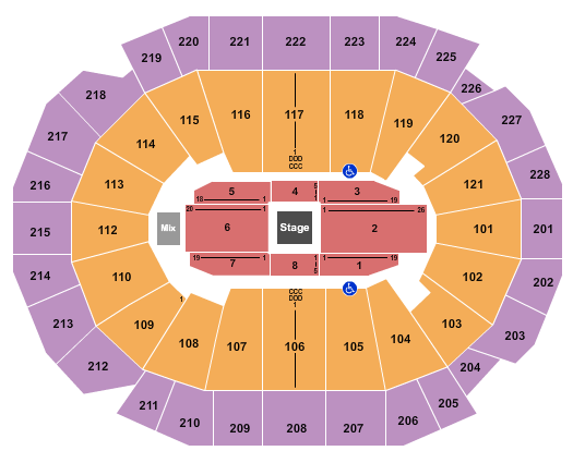 Fiserv Forum Seating Chart: Center Stage 2