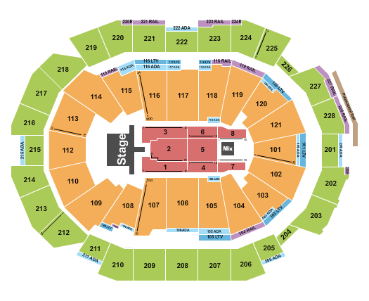 Fiserv Forum Seating Chart: Bryan Adams
