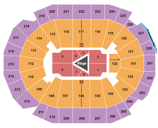 Fiserv Forum Seating Chart: Center Stage 2