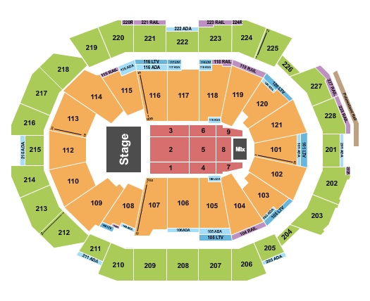 Fiserv Forum Seating Chart: Endstage 9