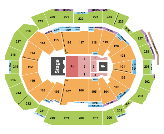 Fiserv Forum Seating Chart: Endstage GA Pit 3