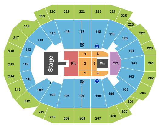 Fiserv Forum Seating Chart: Endstage Pit w/ Catwalk