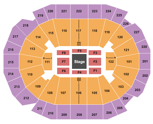 Fiserv Forum Seating Chart: End Stage