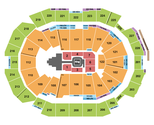 Fiserv Forum Seating Chart: WWE