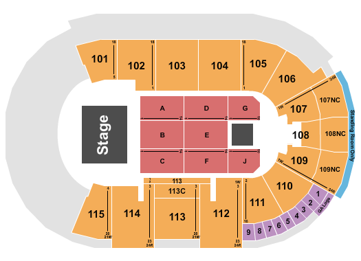 Fishers Event Center Seating Chart: Endstage 6