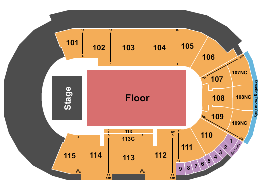 Fishers Event Center Seating Chart: Endstage GA Floor