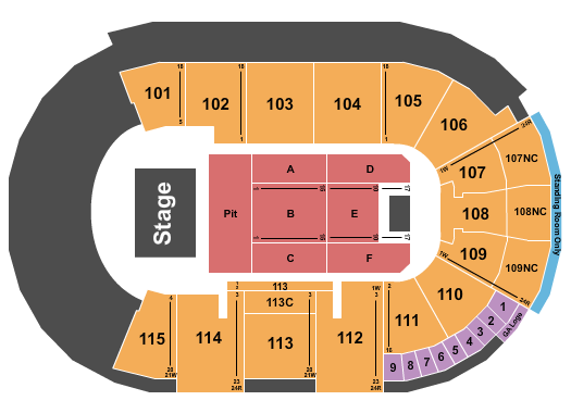 Fishers Event Center Seating Chart: Endstage GA Pit
