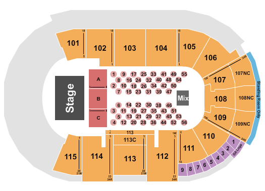 Fishers Event Center Seating Chart: Endstage Tables