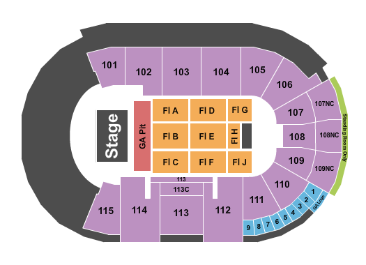 Fishers Event Center Seating Chart: GA Pit