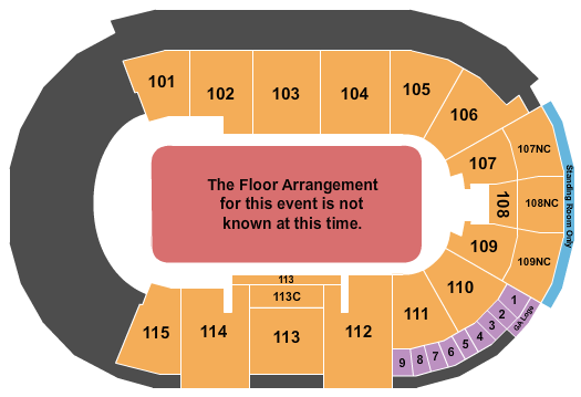 Fishers Event Center Seating Chart: Generic Floor