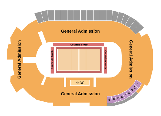 Fishers Event Center Seating Chart: Volleyball 3
