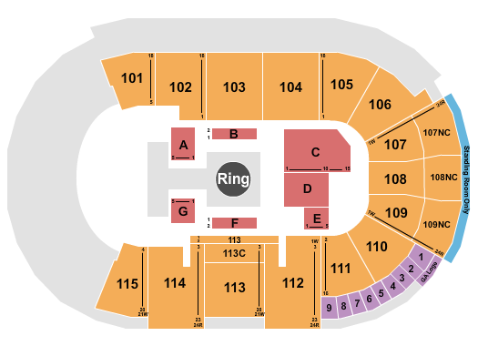 Fishers Event Center Seating Chart: Wrestling 2