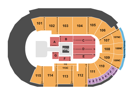 Fishers Event Center Seating Chart: Wrestling