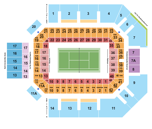 Fitzgerald Tennis Center Seating Chart: Tennis