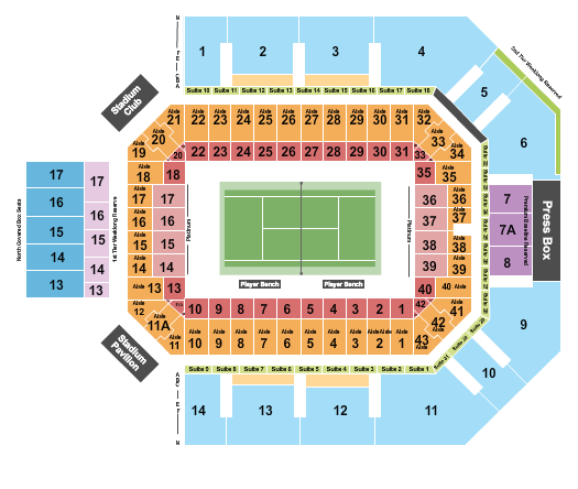 Fitzgerald Tennis Center Seating Chart: Tennis