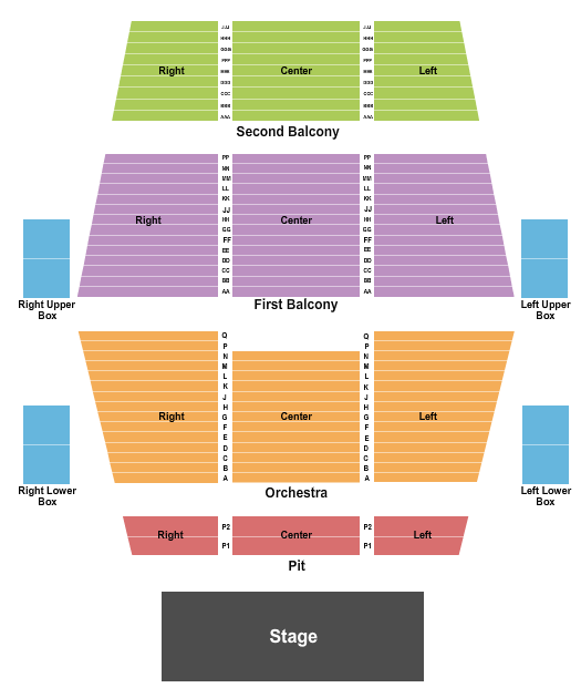 Fitzgerald Theater Seating Chart: End Stage