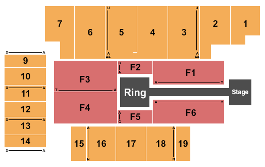 Five Flags Center - Arena Seating Chart: Wrestling