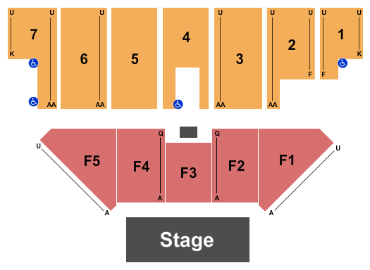 Five Flags Center - Arena Seating Chart: Endstage 3